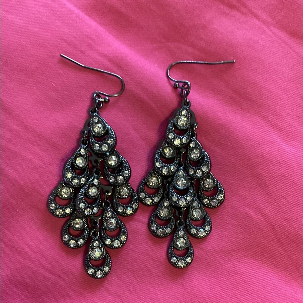 Elegant Silver Chandelier Earrings